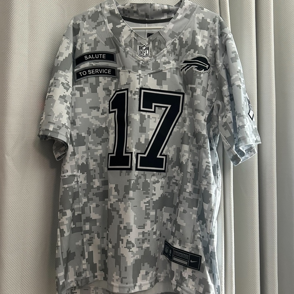 Buffalo Bills NFL Salute to Service Camo Gray Jersey